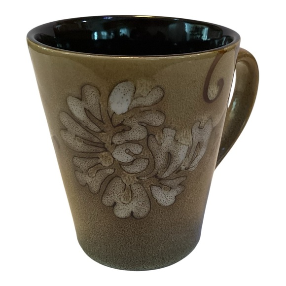 Nature’s Home Glazed Stoneware Coffee Mugs Speckled Brown Floral Set Of 2 - Picture 7 of 8